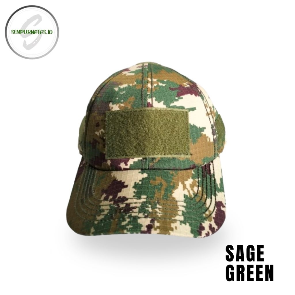 Topi Tactical Loreng Sage Green / Hijau Sage