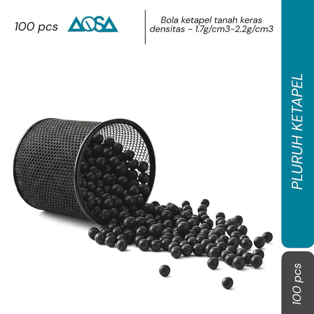 seratus pcs p3luru ketapel 8mm hitam -  p3luru tanah 8mm hitam