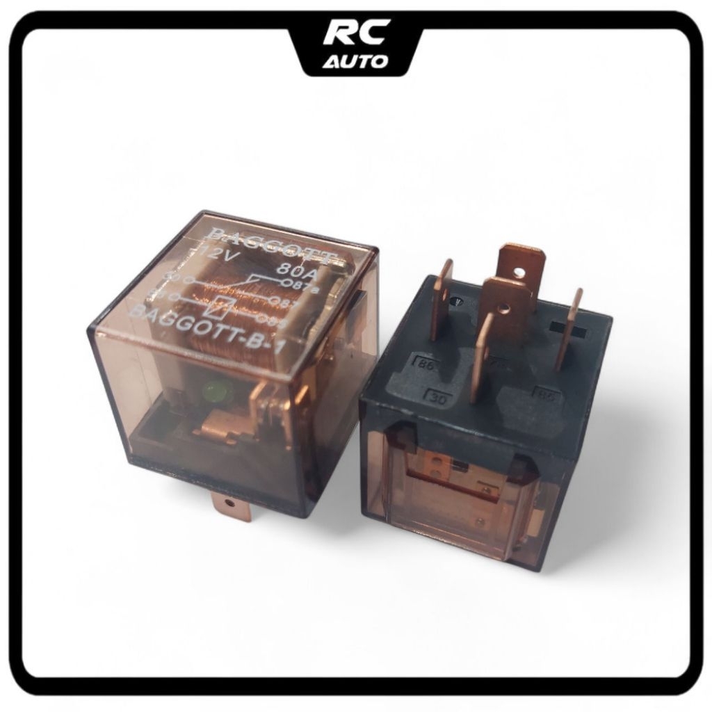 Relay Kaki 5 / 5 Pin 12V 80A (87A) Transparant Waterproof - BAGGOTT