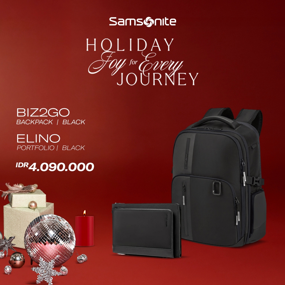 Samsonite Festive Gifting Biz2Go Backpack + Elino Portfolio Black
