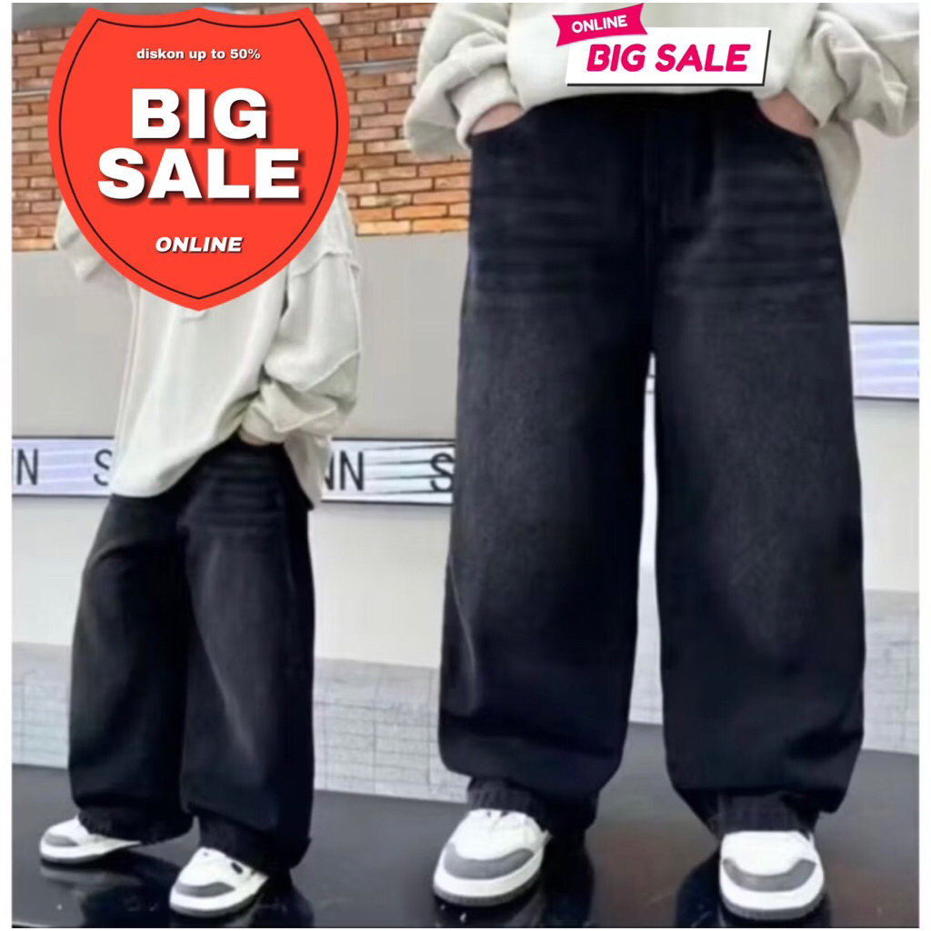 Celana Jeans Skena Anak Cewek Cowok Celana Jeans Gombrong Anak Umur 8-13 Tahun