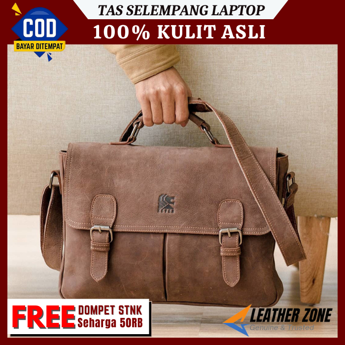 Tas Laptop 13 dan 15 Inch Selempang Kulit Asli - Tas Kerja Slempang Kulit Original