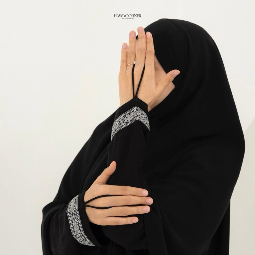 HAWACORNER ABAYA BASIC Bahan Rayon Twill Abaya Umroh Abaya Polos Hitam Abaya Putih Umroh