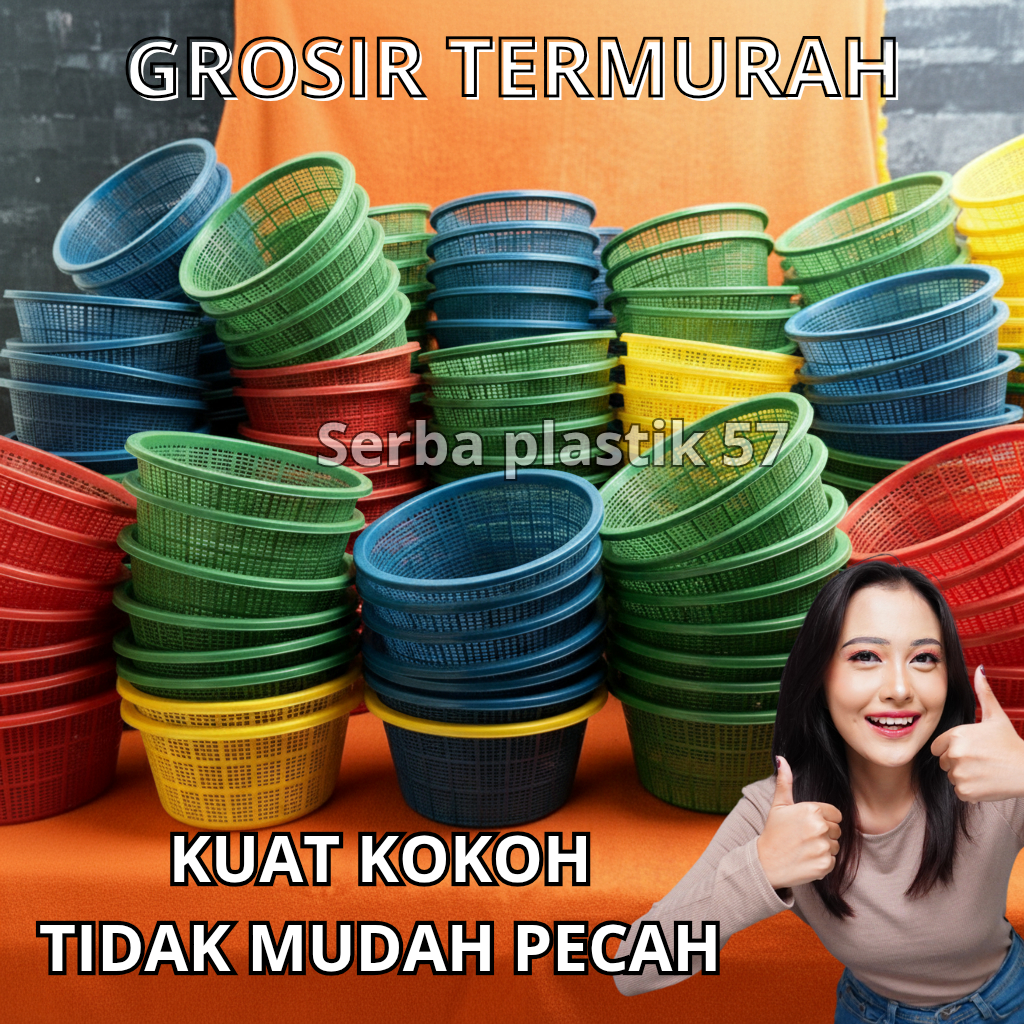 GROSIR Wakul hajatan/ ceting nasi/ bakul nasi/ besek plastik termurah diameter 24cm