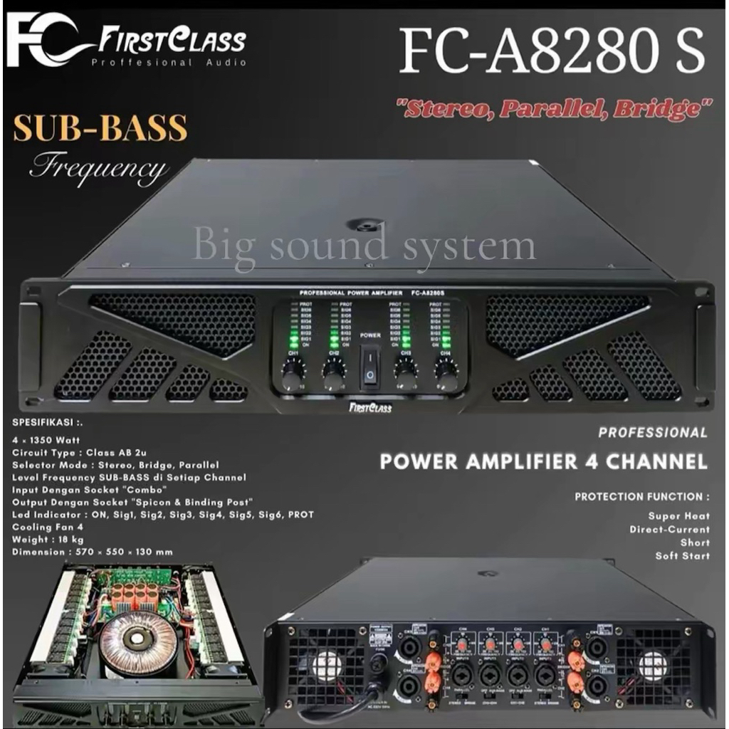 firstclass FC A8280S original power amplifier subwoofer 4 channel
