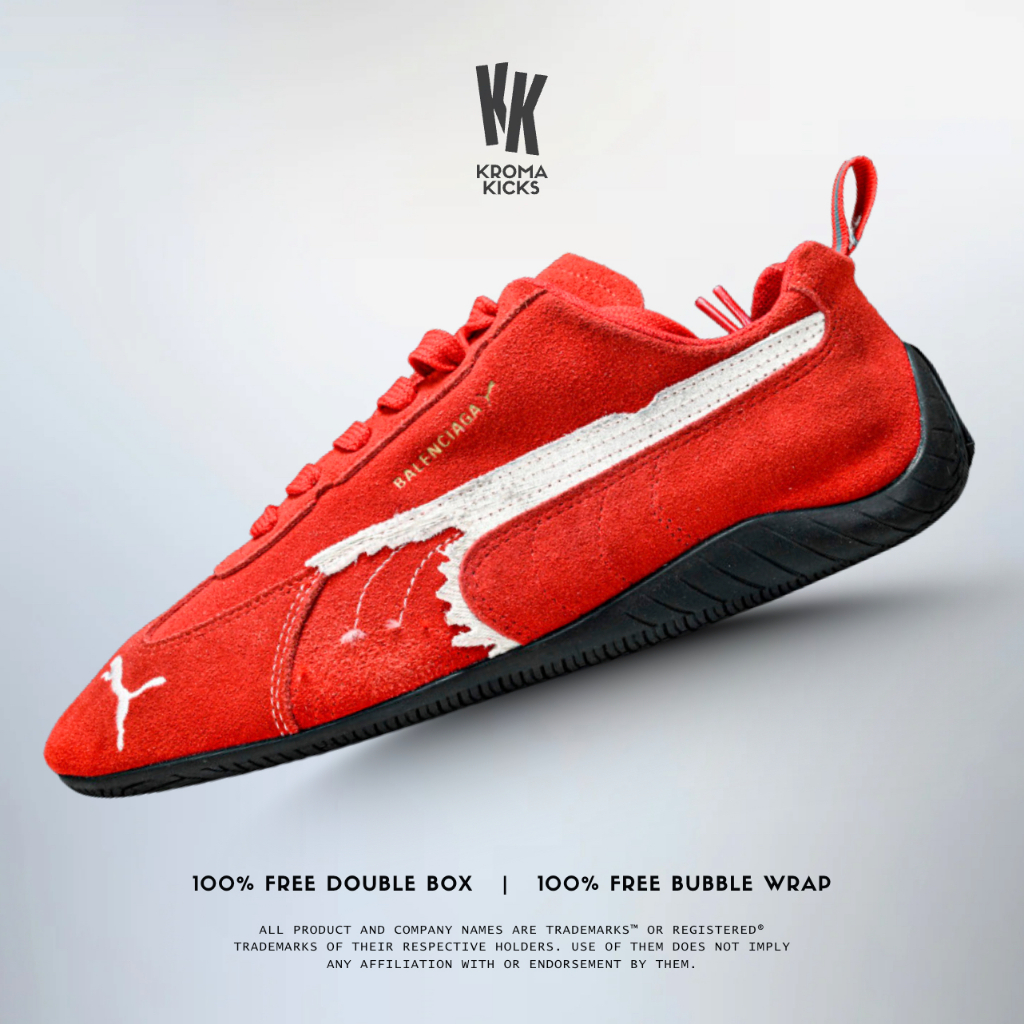 BLCG x Puma Speedcat Suede Distressed Red White Black Sneaker Sepatu WSDSD6910 (Size 36-45)