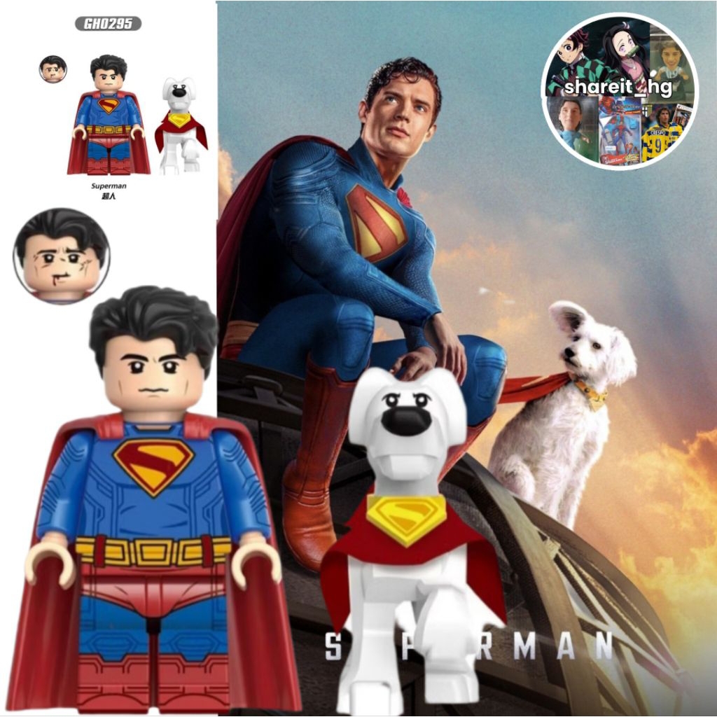 WM Blocks, DC, Superman & dog