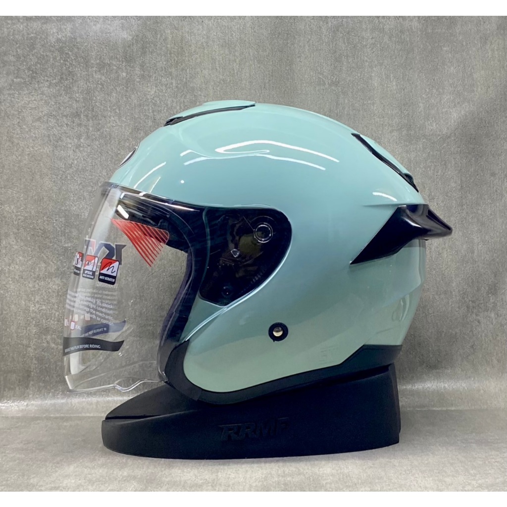 KYT KYOTO SOLID ALL WARNA KACA BENING FREE SPOILER 2D DAN 3D - HELM KYT HALF FACE ORI SNI SINGLE VIS