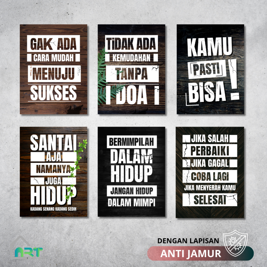 Poster Dinding Hiasan Dinding Kamar Cowok - Kata Kata motivasi - Wall Decor