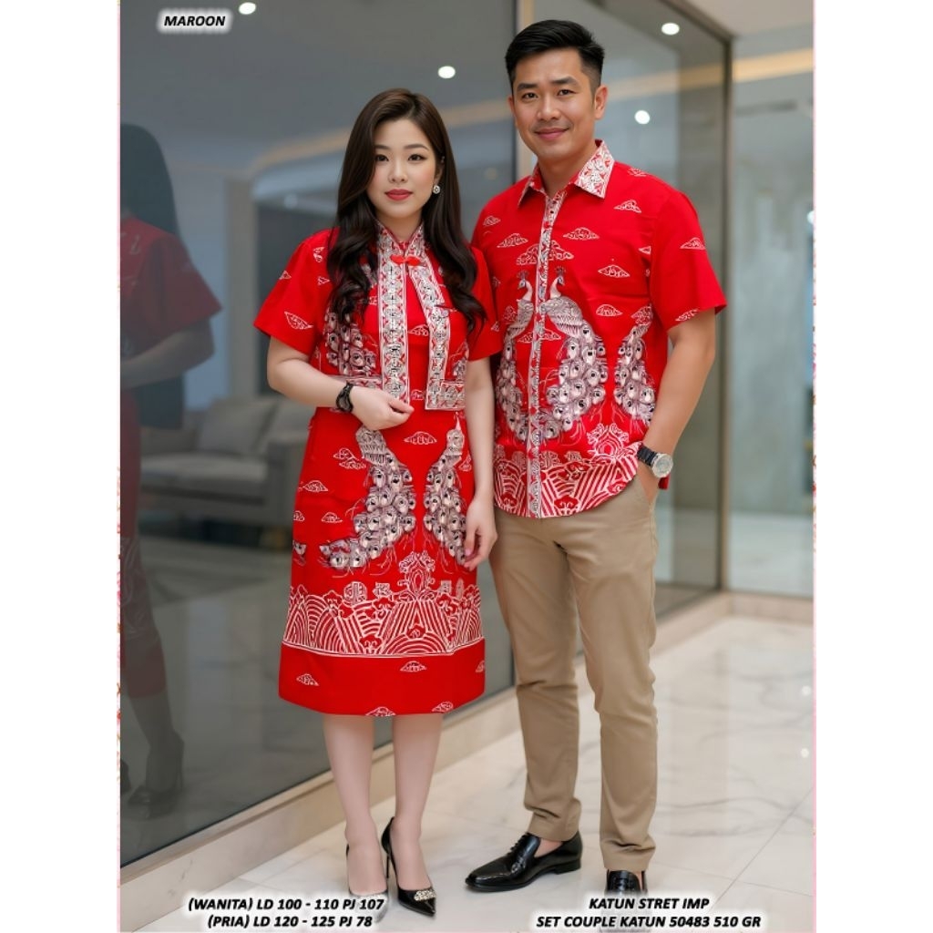 Baju Couple Pesta | Batik Couple | Baju Couple Imlek Katun Stretch