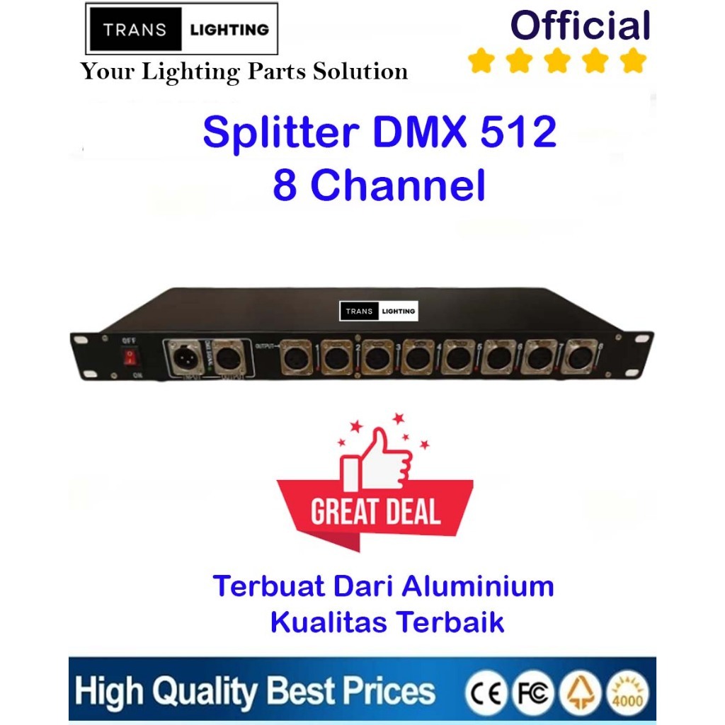 Splitter 8 Channel Penguat Sinyal Controller DMX