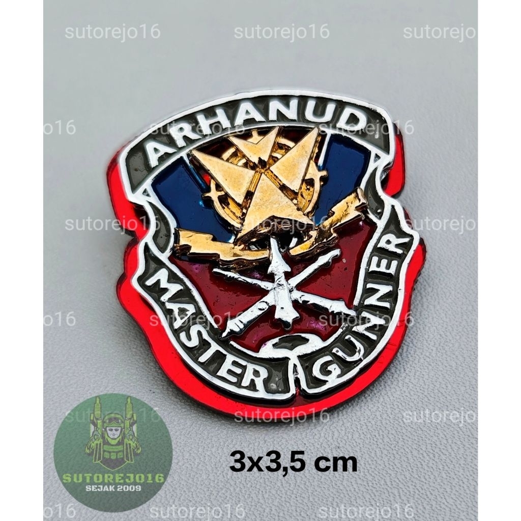 pin brevet brivet brefet brifet wings arhanud master gunner tni ad latar mika akrilik mirror warna M