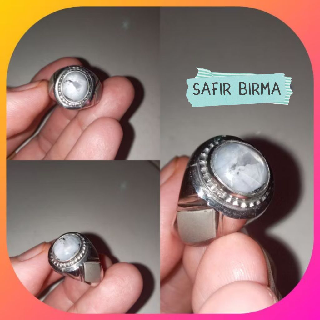 Cincin Safir Star Birma Asli Natural