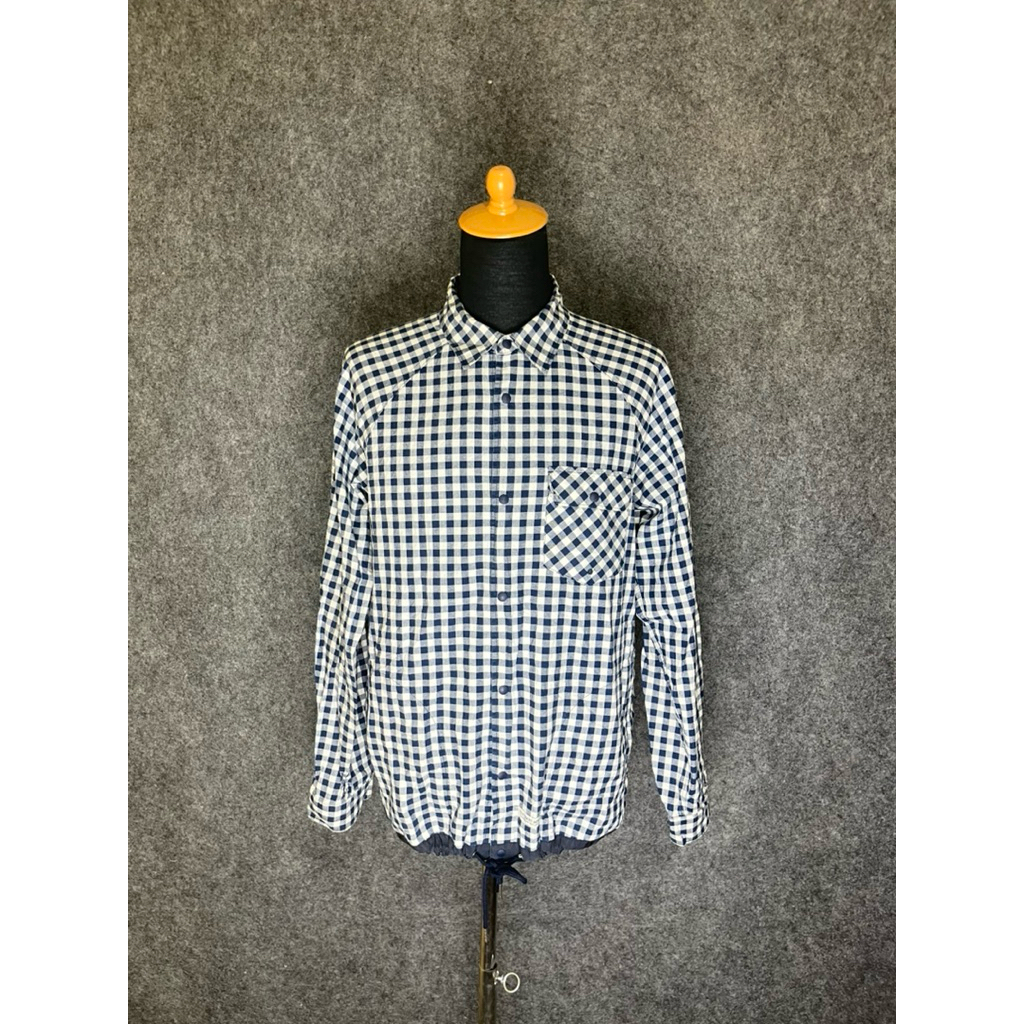 C0V3RN4T motif kotak-kotak long shirt