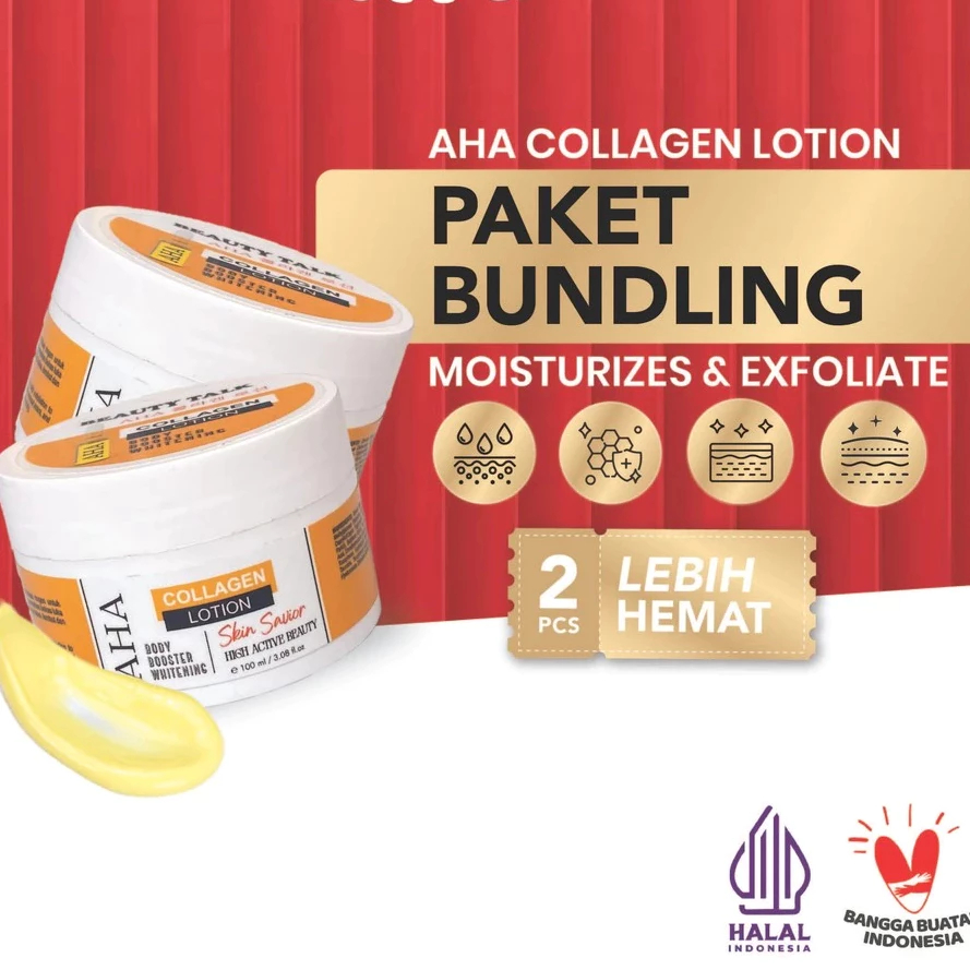 Beauty Talk AHA Collagen Lotion 100ML Whitening || Beauty Talk AHA Lotion Cerah Halus Lembut