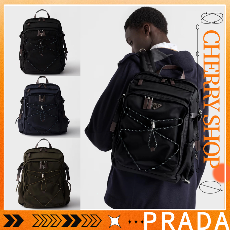 Prada Prada Speedrock Re-Nylon and Leather Backpack  / Ransel Prada Speedrock Re-Nylon dan Kulit
