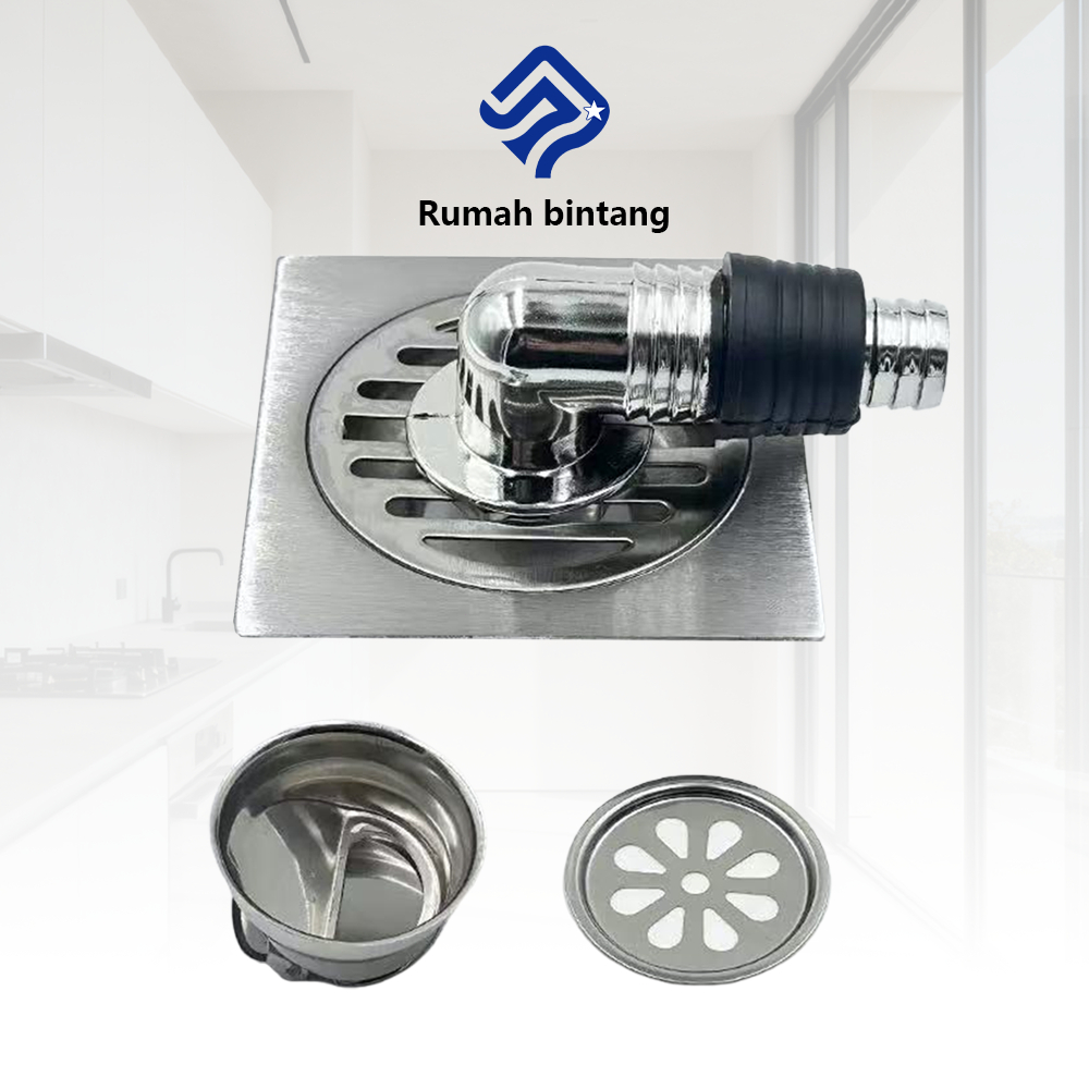 Rumah Bintang - Floor drain Stainless Anti Serangga Banjir Kecoa Got Kamar Mandi Anti Tikus SUS 304 