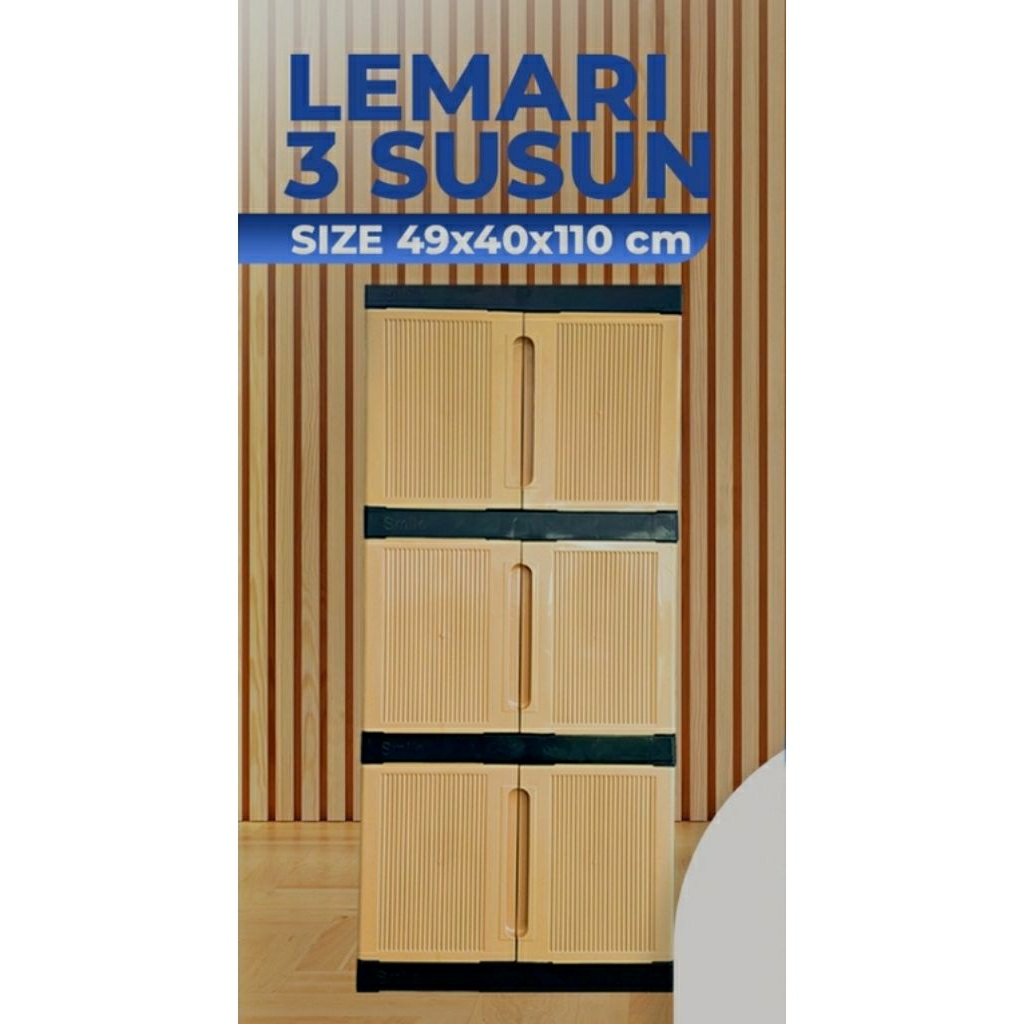 lemari plastik,lemari pakaian baju plastik 3tingkat/kabinet plastik kecil