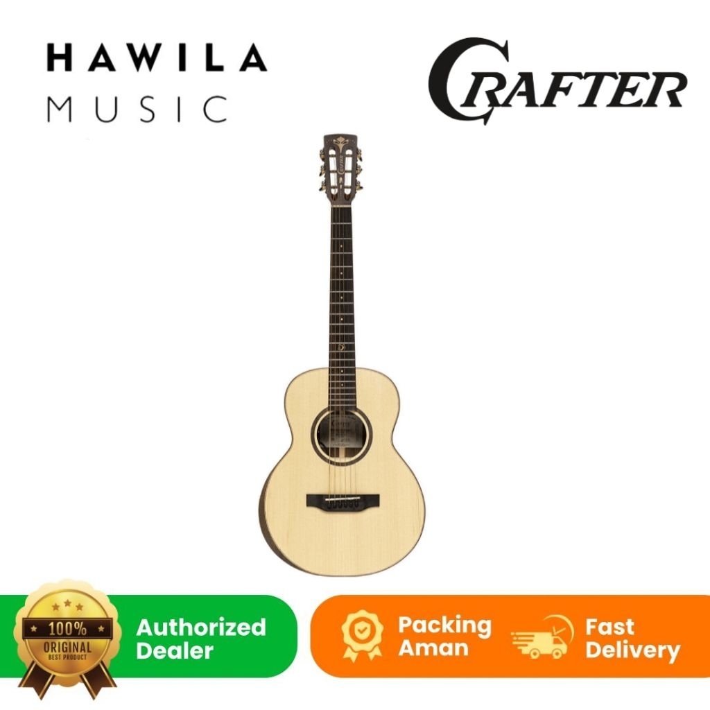 Gitar Akustik Elektrik Junior CRAFTER MINO Solid Black Walnut Brand Korea