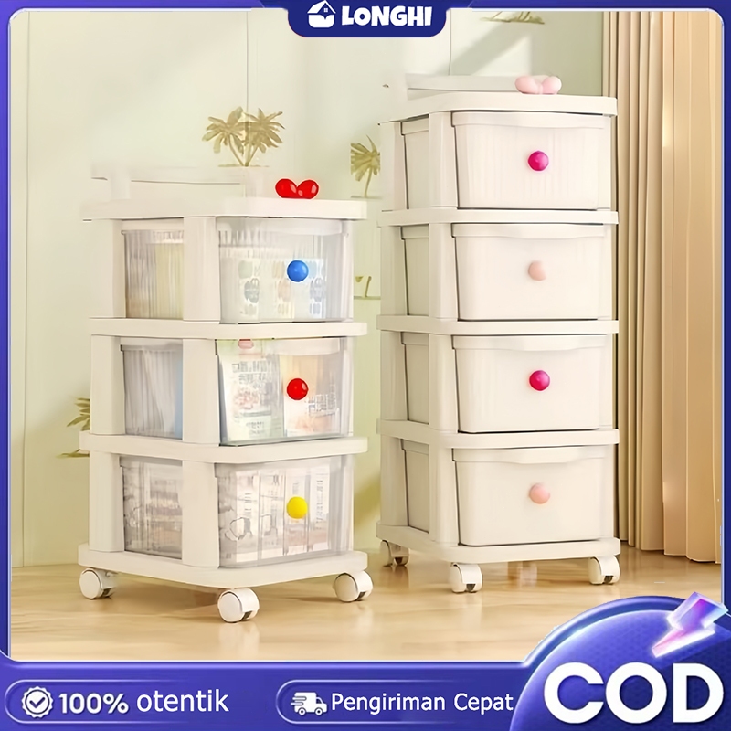 Rak susun plastik Rak Makanan Rak Dapur Rak Laci Susun Serbaguna Tempat Penyimpanan Katrol