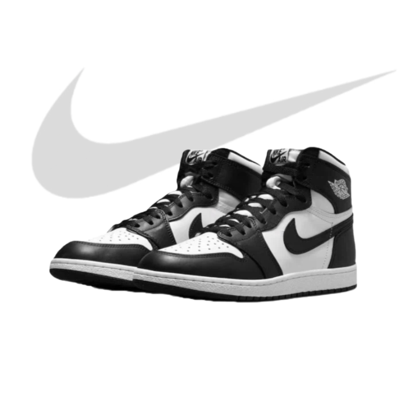 NlKE AlR Jordan 1 Retro Mid High Black White/Sepatu kets/Sepatu basket/Sepatu kasual/Sepatu skateboa