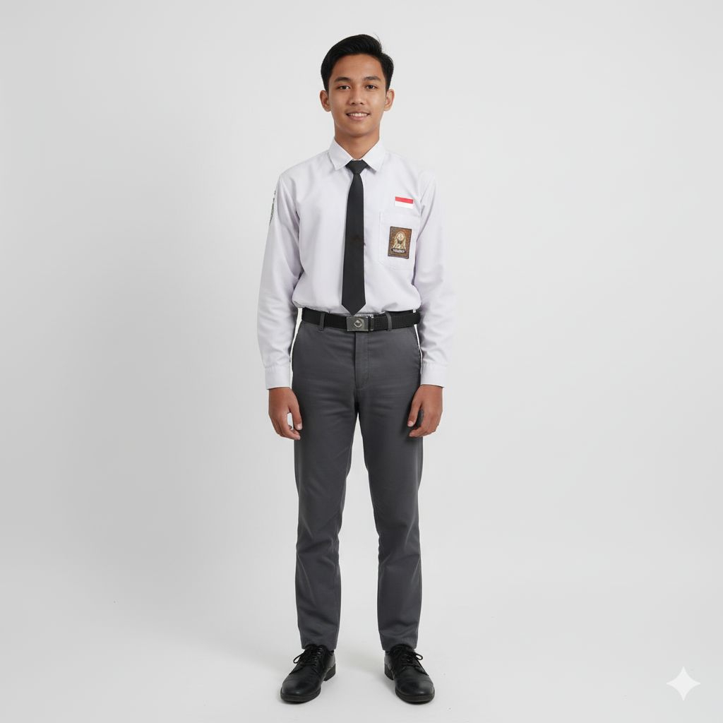 Setelan Seragam Sekolah SMA// PUTIH - ABU PEREMPUAN //baju lengan panjang & ROK SPAN panjang