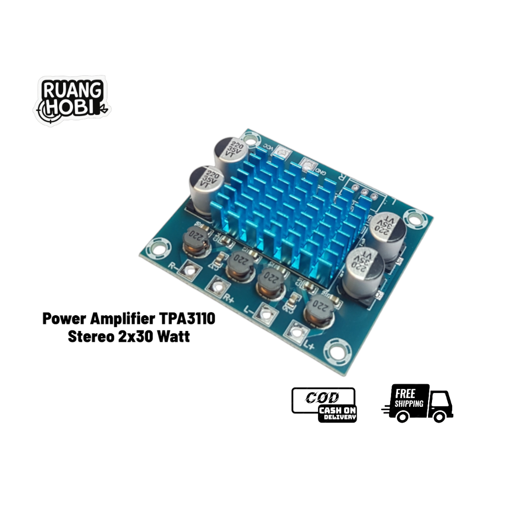 Modul pengeras Audio Amplifier TPA3110 Kelas D 2X30 Watt