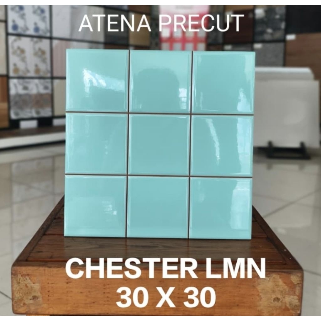 keramik precut lantai dinding kamar mandi dapur rumah cafe restoran coffee shop 30x30 CHESTER LMN ko