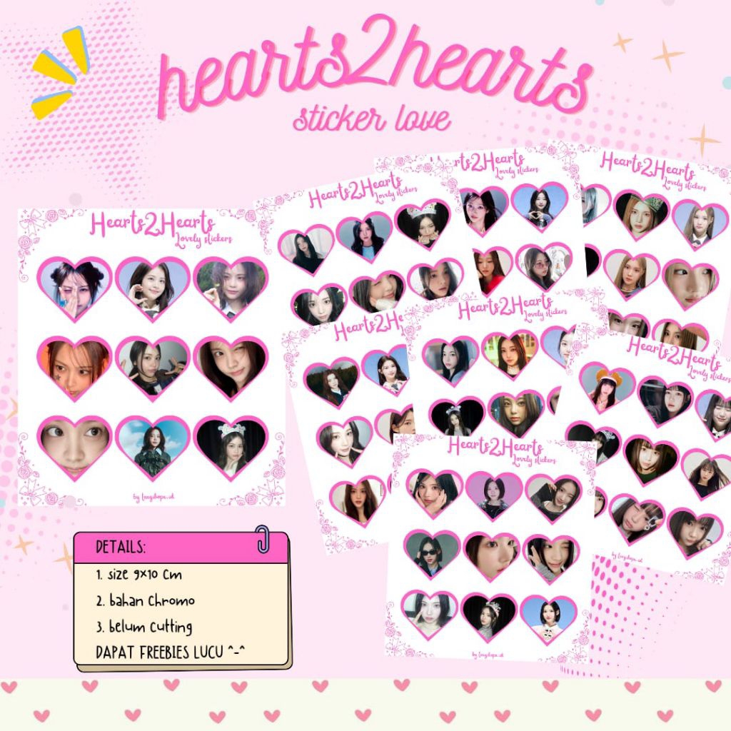 Stiker Love hearts2hearts 9x10 cm – Chromo No Cutting (PO)