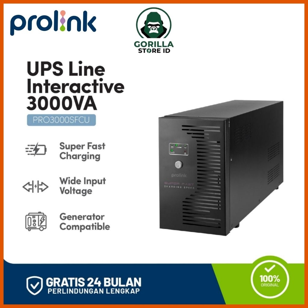 PROLINK UPS PRO3000SFCU Super Fast Charging Line Interactive 3000VA