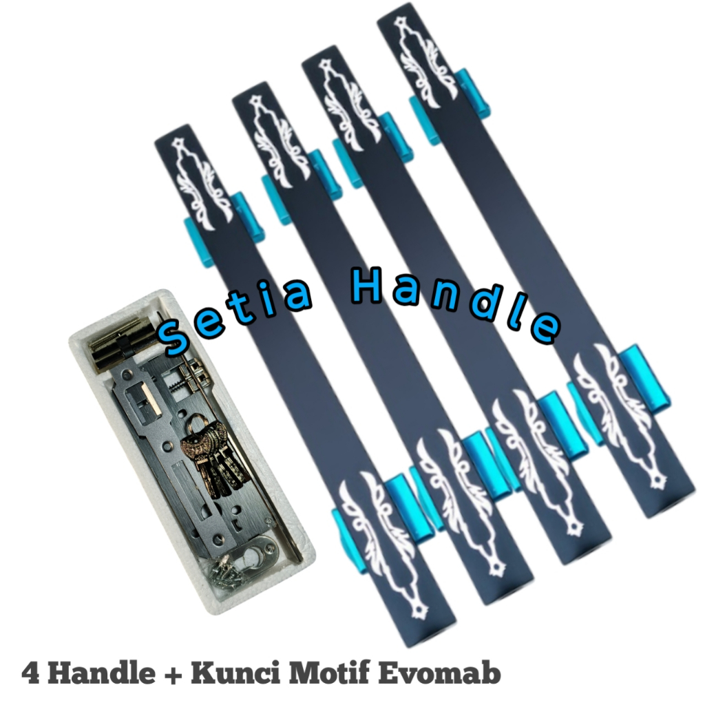 Pull Handle Pintu Hitam 60 cm Set Kunci Pintu Body Pelor Gagang Pintu 2 Daun Minimalis