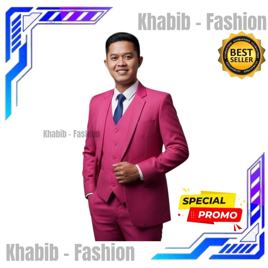 JAS FORMAL / JAS RESMI / JAS NIKAH / JAS ALMAMATER / JAS WISUDA / JAS BLAZER PRIA WARNA PINK  FUCHSI