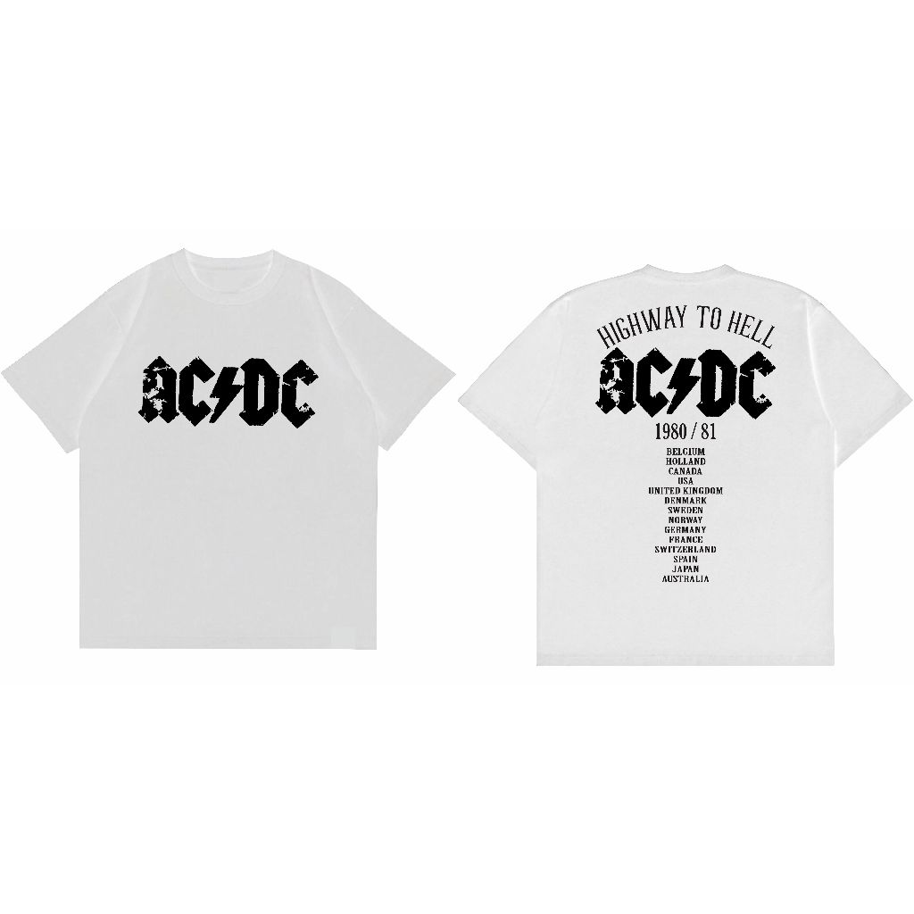 T-Shirt ACDC Tour HIGHWAY TO HELL 1980 Katun S-XXL