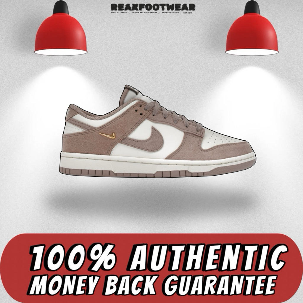 Nike Dunk Low Malt Gold Mini Swoosh 100% Authentic - IB4417-105