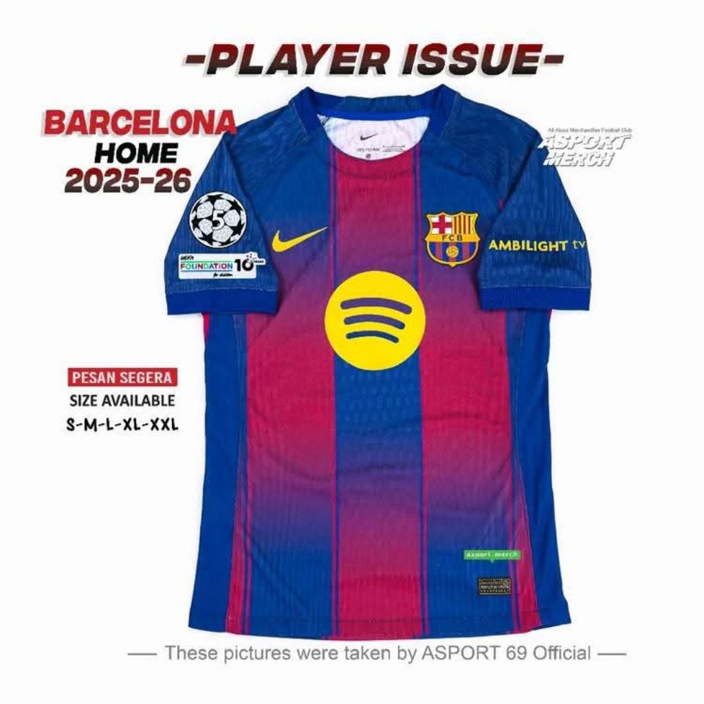PLAYER ISSUE BARCELONA HOME 2025-2026 PI TERBARU