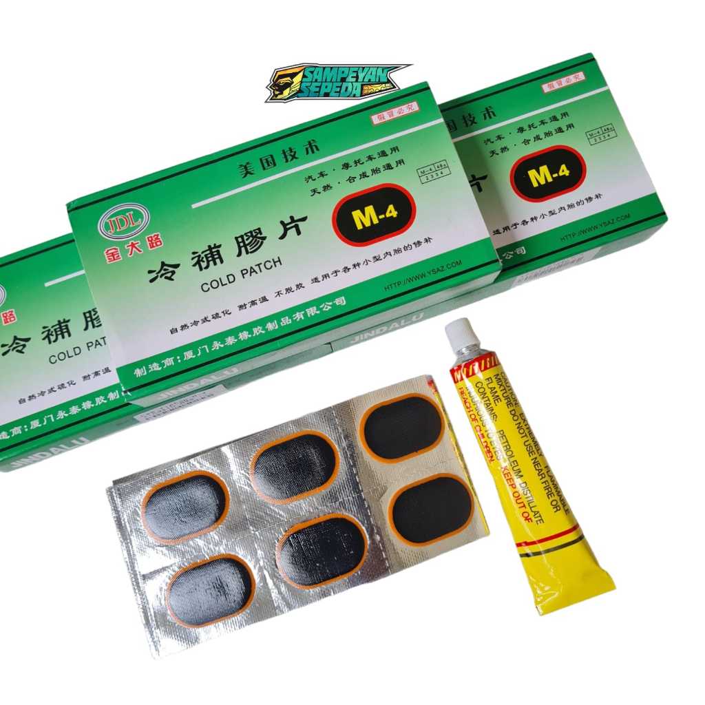 JINDALU Lem Tambal Ban Sepeda Dan Motor Karet Cold Path Alat Lem Set Ukuran M-4