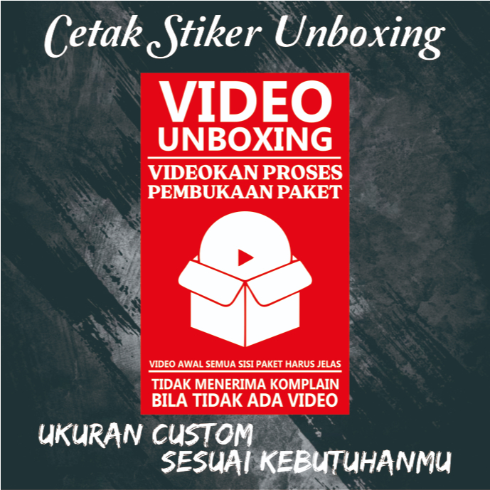 STICKER WAJIB VIDEO UNBOXING