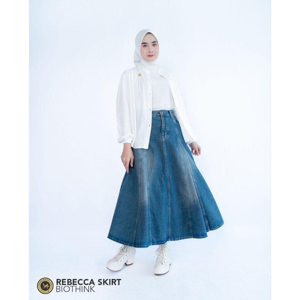 MAREMA DENIM - REBECCA SKIRT BIOTHINK BY MAREMAZALIFA - ROK JEANS PANJANG BIOTHINK WANITA