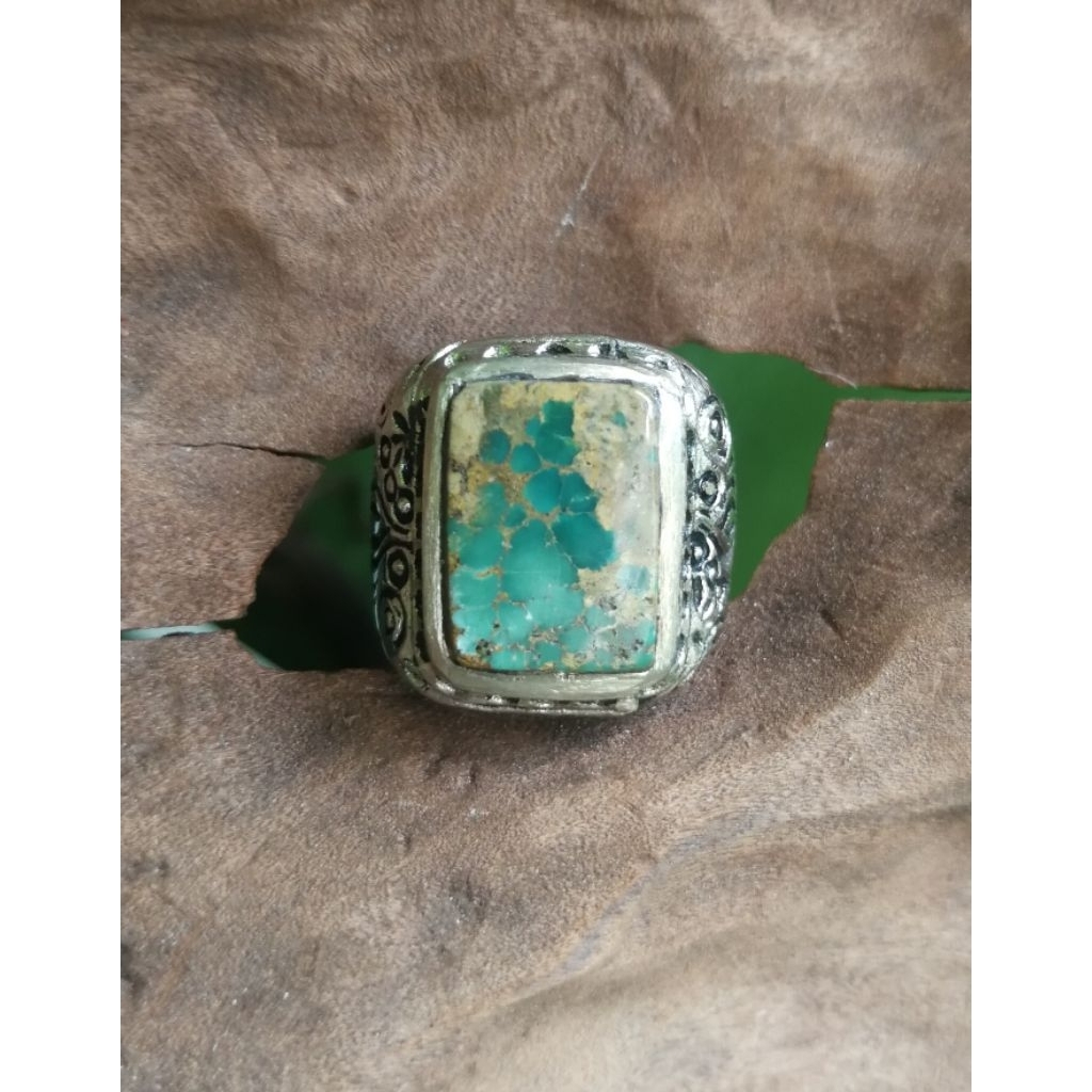 cincin batu akik Pirus Persia Abdul Rozak natural