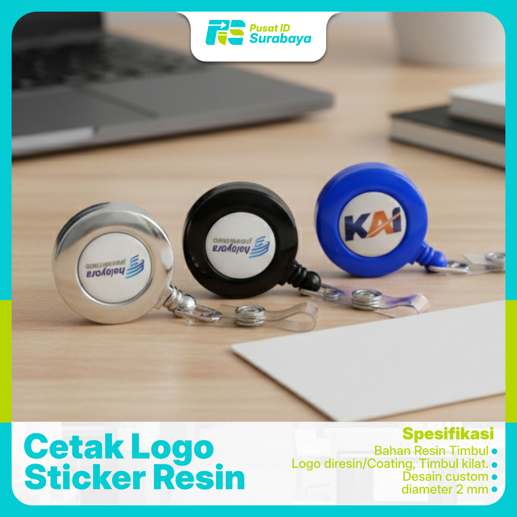 Cetak Custom Logo Resin Yoyo, stiker logo resin