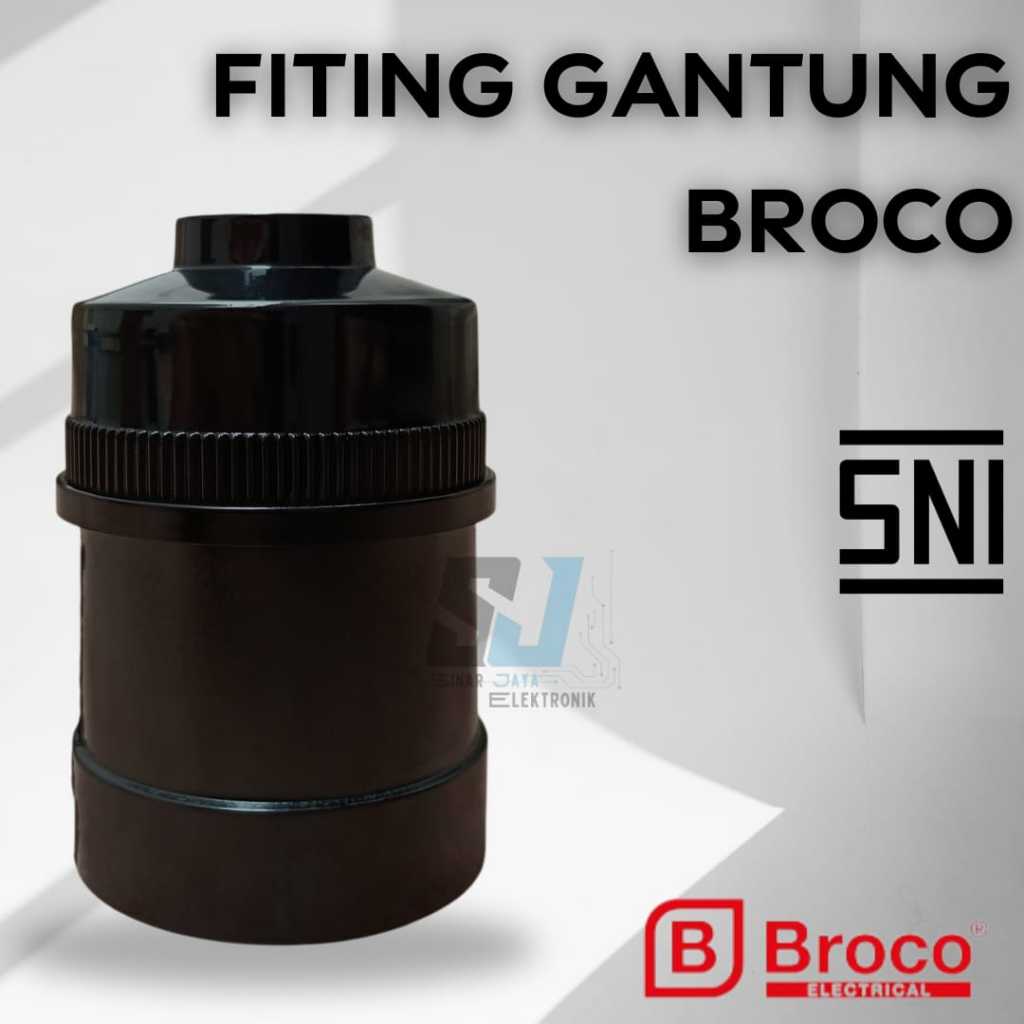 FITING GANTUNG HITAM BROCO ASLI / fitting gantung merk broco SNI / fiting lampu broco