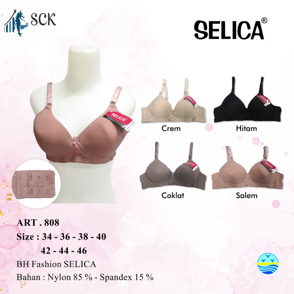 BH SELICA 808 Tanpa Kawat ukuran 42-46 JUMBO Cup C / Pakaian Dalam Wanita