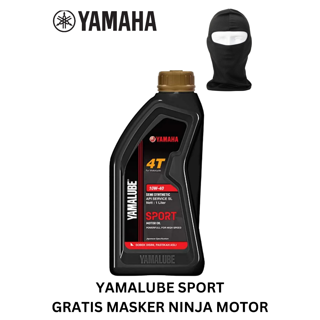 OLI MESIN YAMALUBE SPORT 1 LITER ORI ASLI YAMAHA / OLI YAMALUBE 1 LITER MX KING GRATIS MASKER NINJA