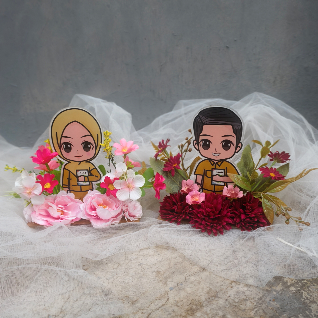 Kado akrilik hari guru plakat akrilik karakter guru