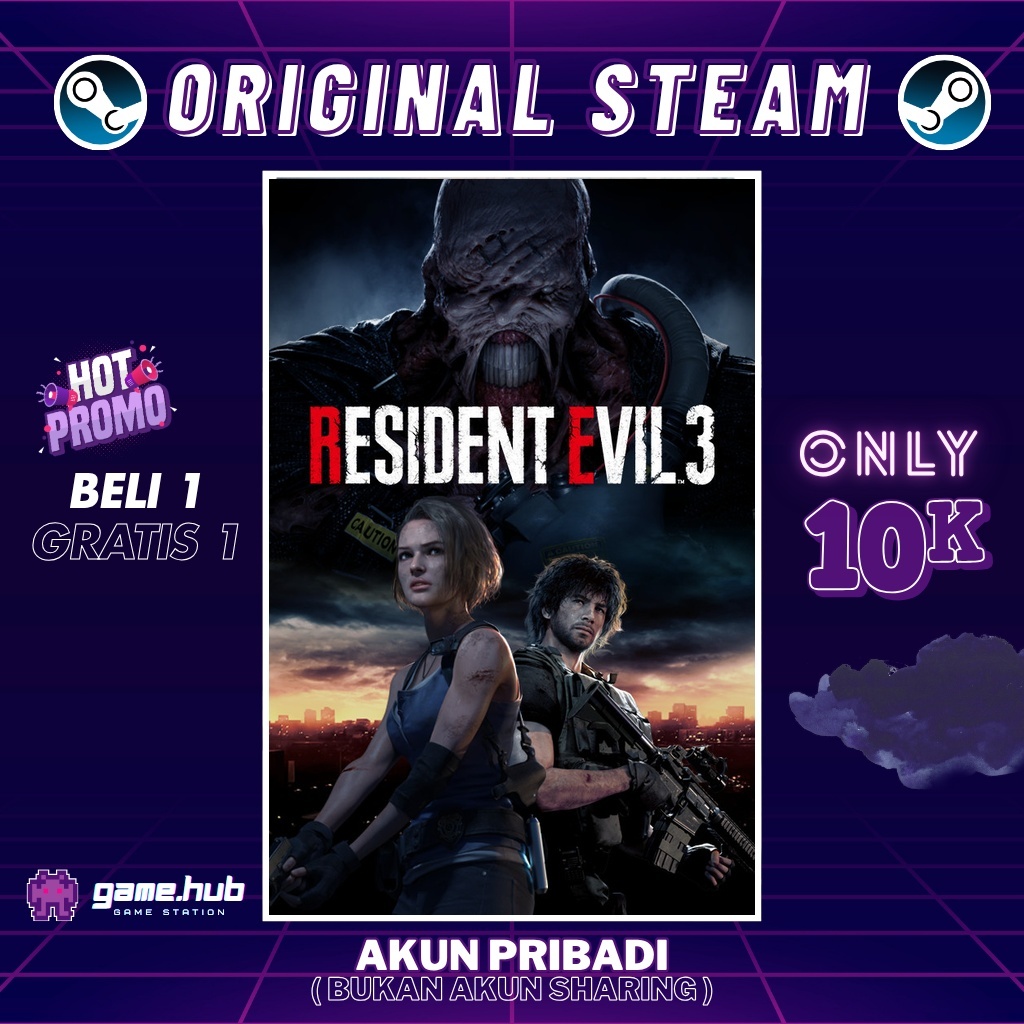 Resident Evil 3 - ORIGINAL STEAM - BELI 1 GRATIS 1 - FULL DLC - GARANSI SELAMANYA
