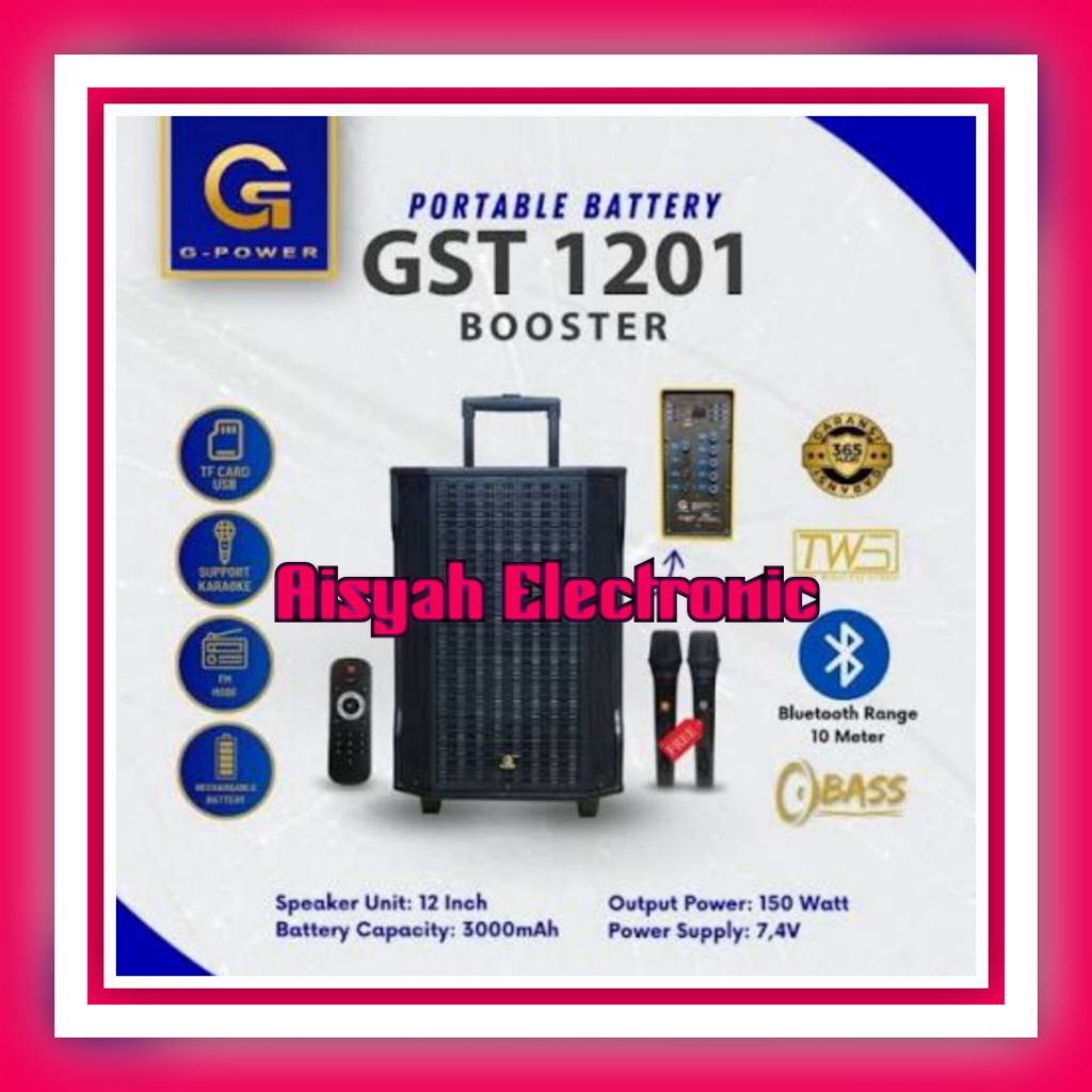 SPEAKER PORTABLE G-POWER GST-1201 BOOSTER GARANSI RESMI
