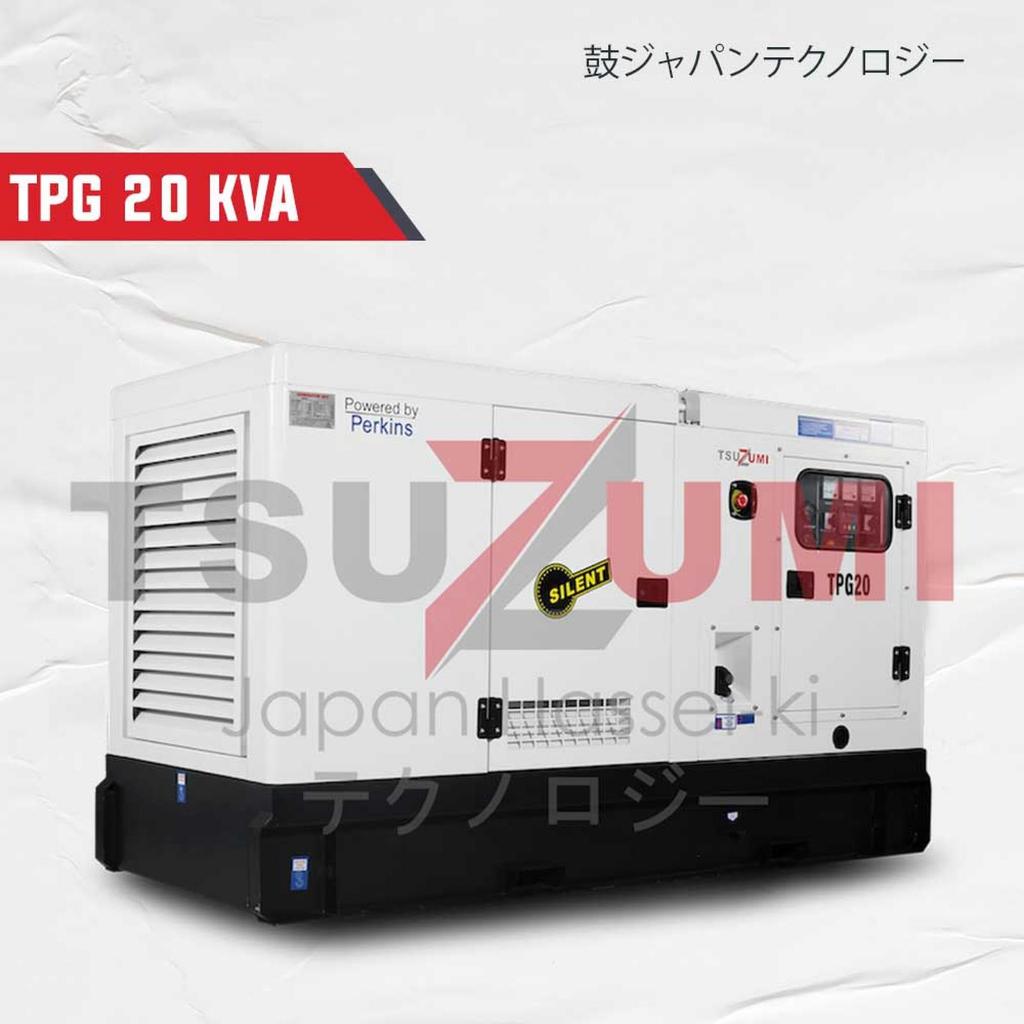 Genset Silent Solar 20 KVA 3 Phase / Generator Diesel TPG20KVA 16000 Watt 380 Volt Tsuzumi Japan Tek
