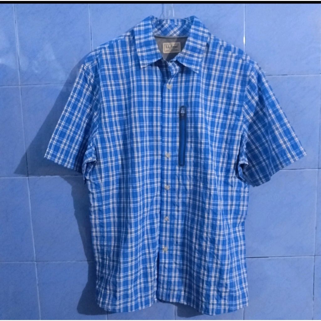 kemeja outdoor LL Bean biru