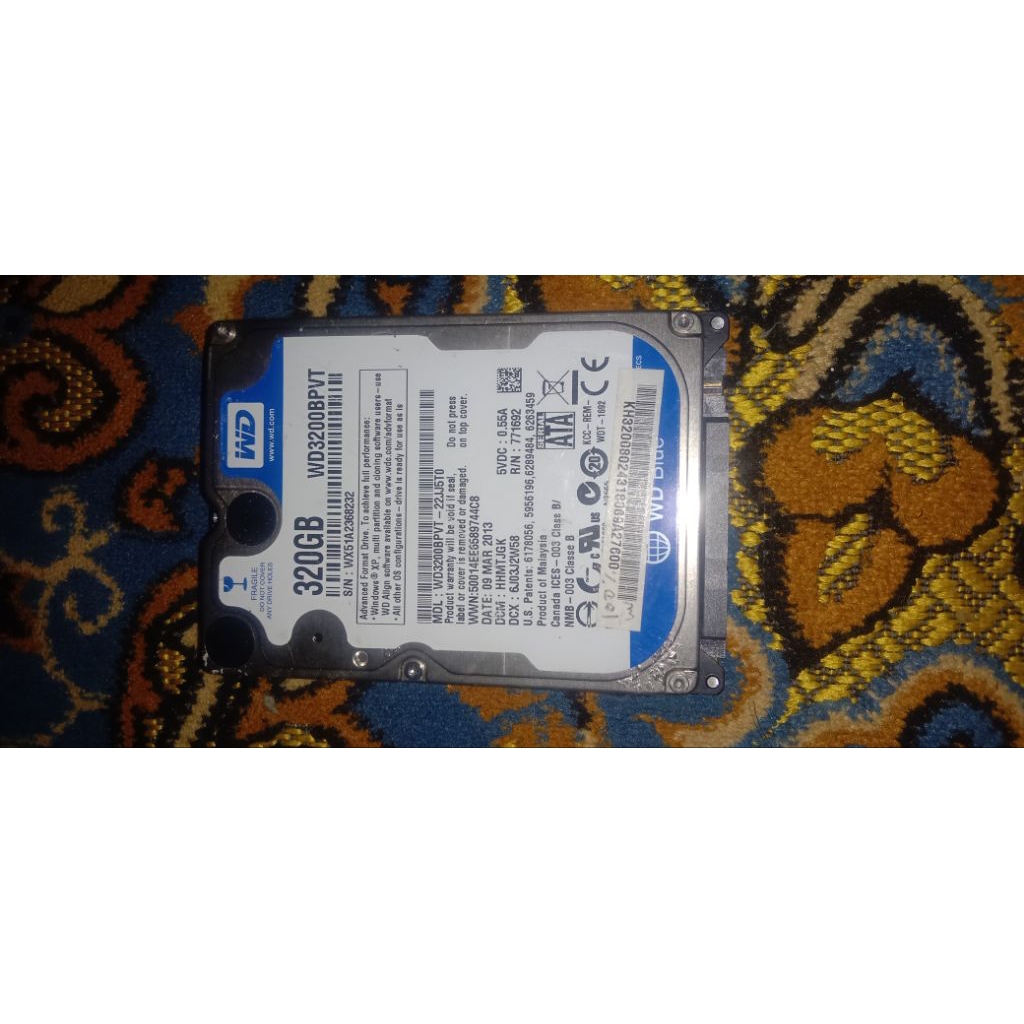 HDD laptop 320gb merk WD