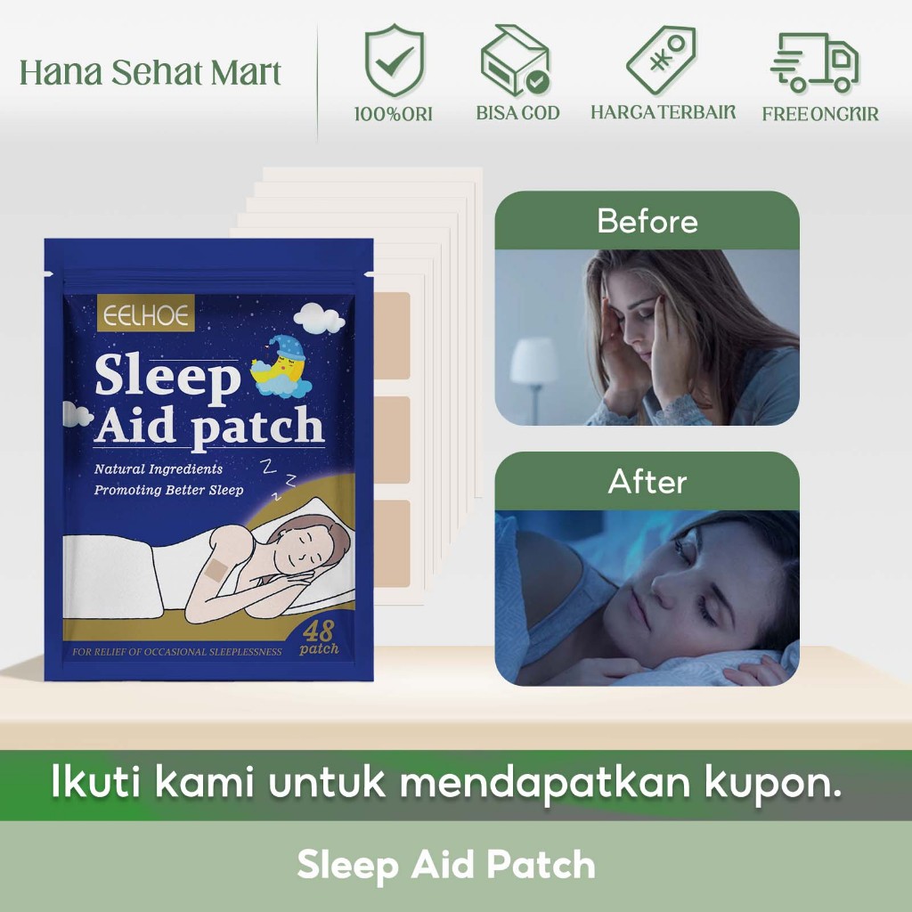 EELHOE Sleep Aid Patch 48pcs Sleep Patch Insomnia Bantu Tidur Sleep Patch Corry Good Night Sleep Pat